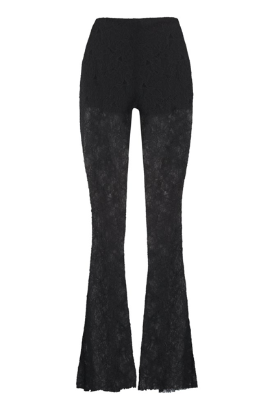 Shop Philosophy Di Lorenzo Serafini Lace Detailed Flared Trousers In Black