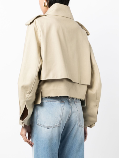Shop Jnby Cropped Tailored Jacket In Brown