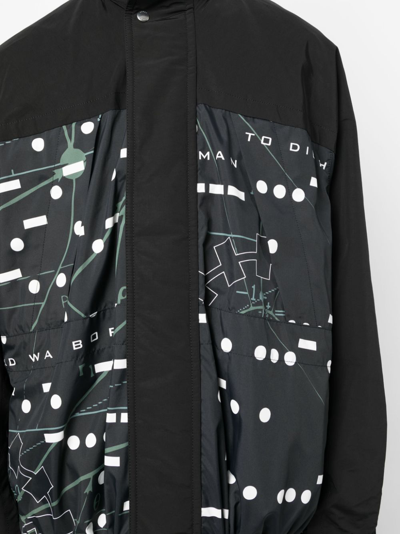 Shop Sacai Graphic-print Drawstring Lightweight Jacket In Black