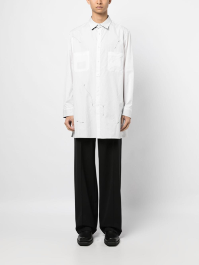 Shop Yohji Yamamoto Graphic-print Cotton Shirt In 白色