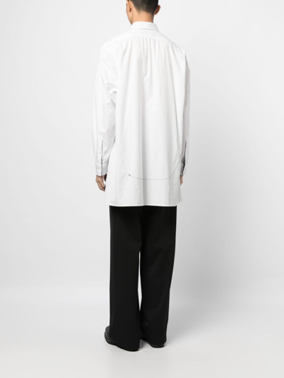 Shop Yohji Yamamoto Graphic-print Cotton Shirt In 白色