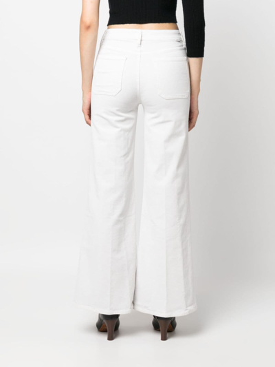 Mother The Lemon Twist Skimp High Rise Wide Leg Jeans In Pinch Of Salt In White