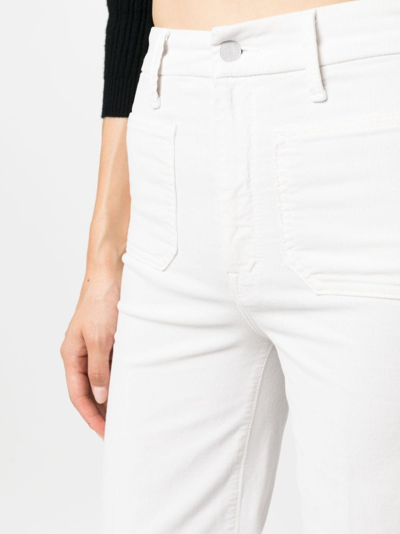 Mother The Lemon Twist Skimp High Rise Wide Leg Jeans In Pinch Of Salt In White