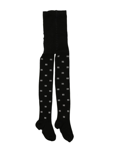 Shop Givenchy Logo-intarsia Cotton Tights In 黑色