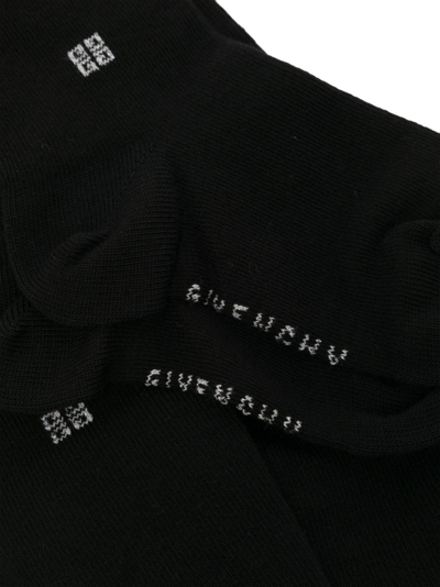 Shop Givenchy Logo-intarsia Cotton Tights In 黑色