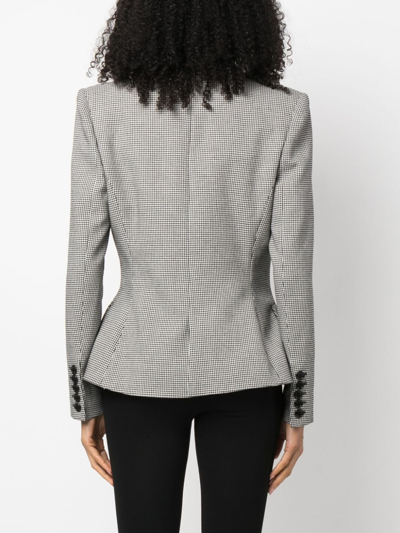 Shop Alexandre Vauthier Check-print Double-breasted Blazer In Black