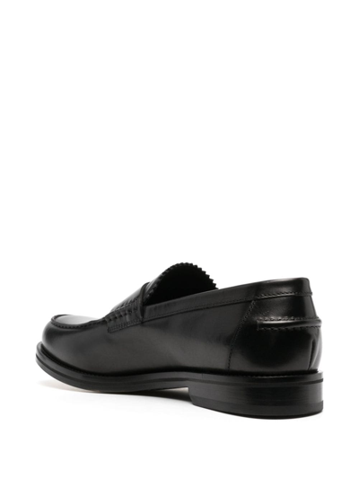 Shop Doucal's Slip-on Leather Penny Loafers In Black