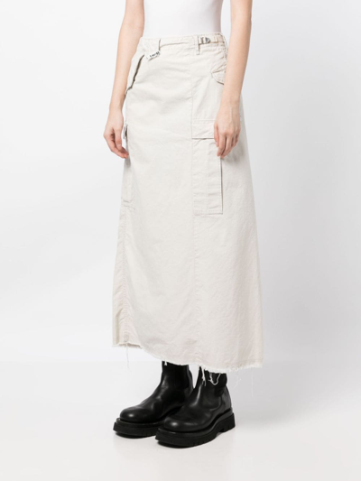 Shop Miharayasuhiro Low-rise Cargo Skirt In 白色