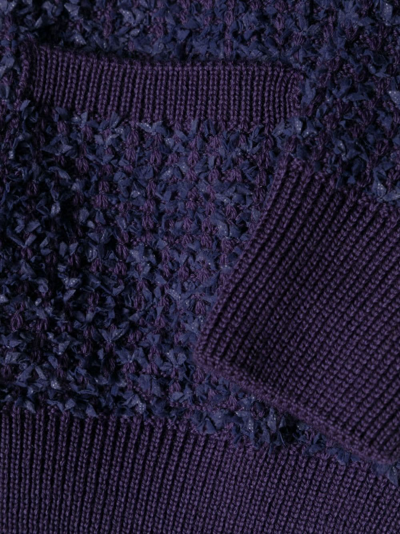 Shop Elisabetta Franchi La Mia Bambina V-neck Wool Cardigan In 紫色