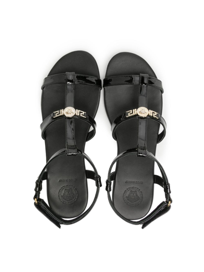Shop Versace Medusa Head Strappy Sandals In 黑色