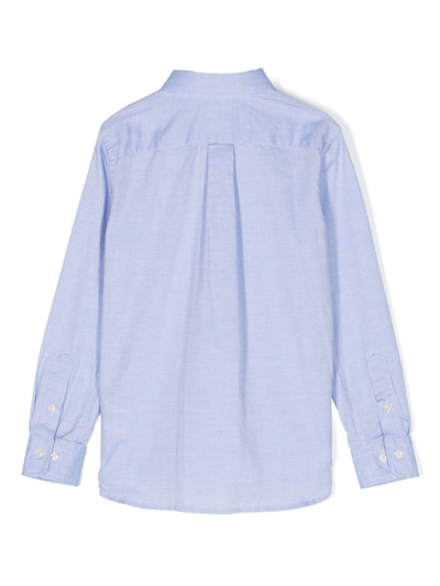 Shop Ralph Lauren Polo Pony Cotton Shirt In 蓝色