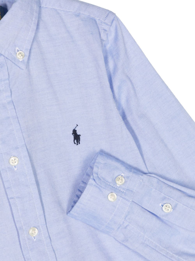 Shop Ralph Lauren Polo Pony Cotton Shirt In 蓝色