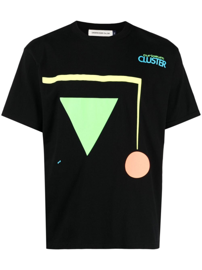 Shop Undercover Geometric-print Cotton T-shirt In Black