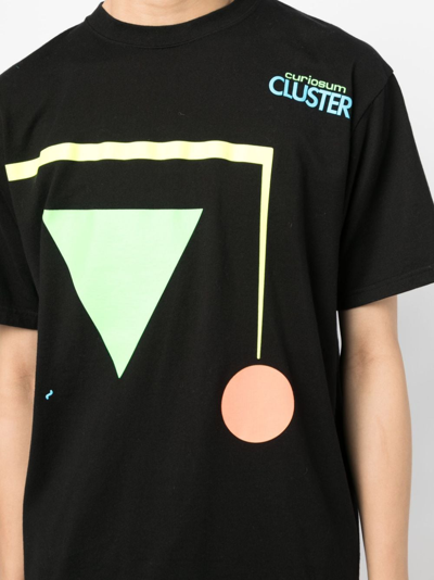 Shop Undercover Geometric-print Cotton T-shirt In Black