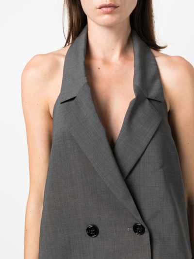 Shop Dorothee Schumacher Button-up Halterneck Waistcoat In Grey