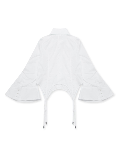 Shop Noir Kei Ninomiya Balloon-sleeve Cotton Shirt In 白色