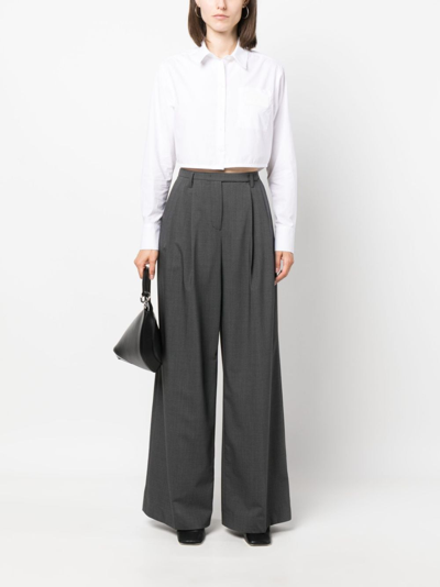 Shop Dorothee Schumacher High-waisted Palazzo Pants In Grey