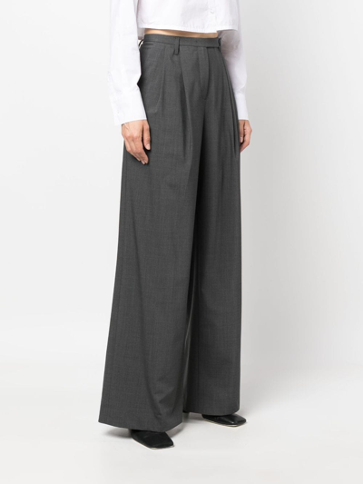 Shop Dorothee Schumacher High-waisted Palazzo Pants In Grey