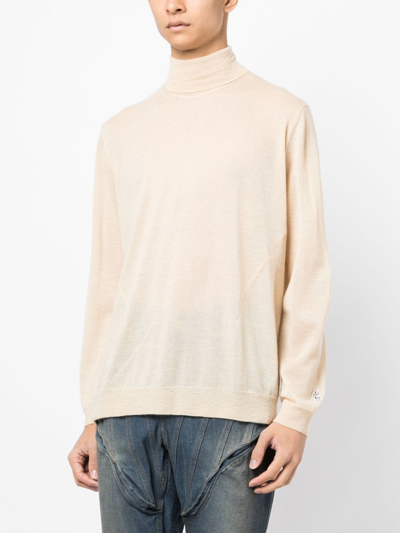 Shop Undercover Logo-patch Cashmere Jumper In Brown