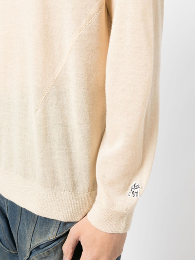 Undercover Logo-patch Cashmere Jumper In Brown