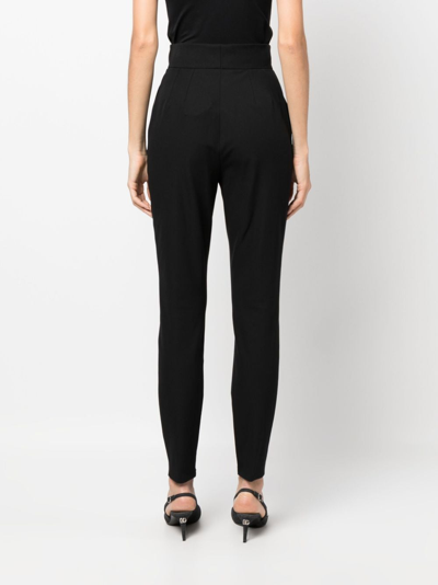 Shop Dolce & Gabbana High-waist Slim-cut Trousers In Schwarz