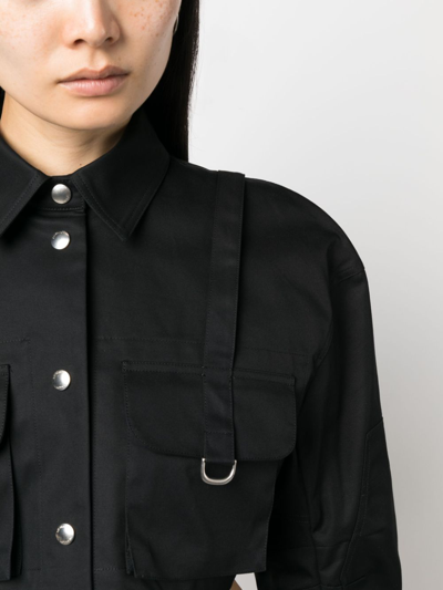 Shop Off-white Cropped Cotton Jacket In Schwarz