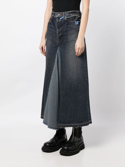 Shop Miharayasuhiro Mid-length Denim Skirt In Blau