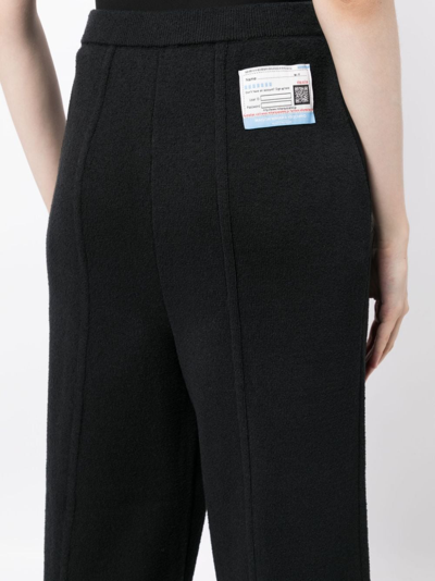 Shop Miharayasuhiro Exposed-seam Knitted Trousers In Schwarz