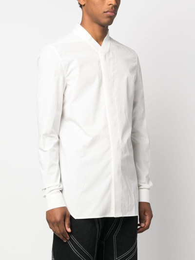 Shop Rick Owens Concealed-fastening V-neck Shirt In Weiss
