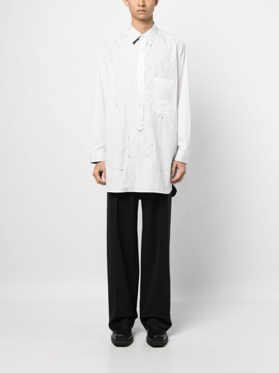 Yohji Yamamoto Reversible Cotton Shirt In Weiss