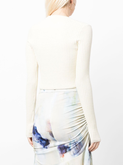 Shang Xia V-neck Ribbed Cardigan In Weiss