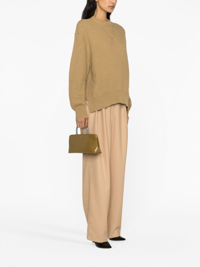 Jil Sander Ribbed-knit Wool Jumper In Braun