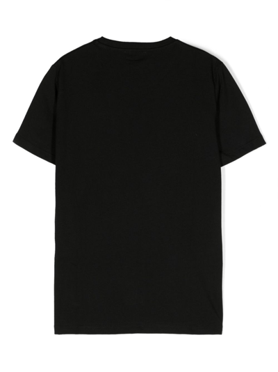 Shop Versace Logo-print Cotton T-shirt In Schwarz