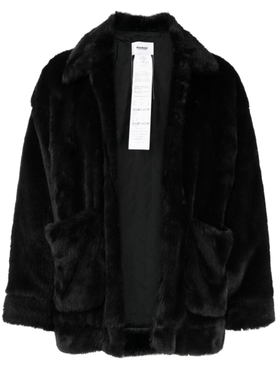 Shop Doublet Panda-motif Faux-fur Jacket In Schwarz