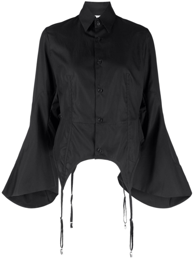 Shop Noir Kei Ninomiya Braces-detail Long-sleeve Shirt In Schwarz