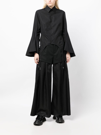 Shop Noir Kei Ninomiya Braces-detail Long-sleeve Shirt In Schwarz