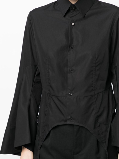 Shop Noir Kei Ninomiya Braces-detail Long-sleeve Shirt In Schwarz