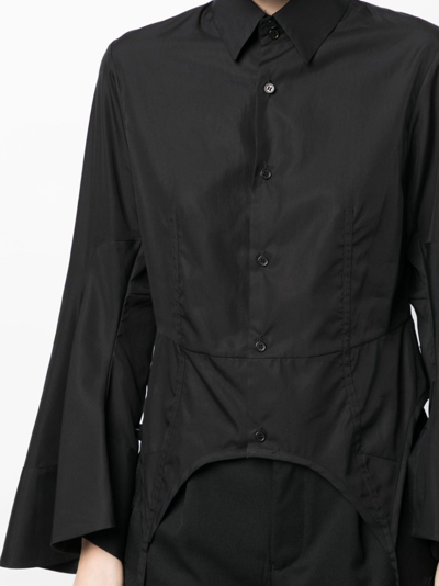 Noir Kei Ninomiya Braces-detail Long-sleeve Shirt In Schwarz