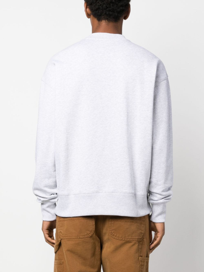 Shop Msgm Logo-print Cotton Sweatshirt In Grau