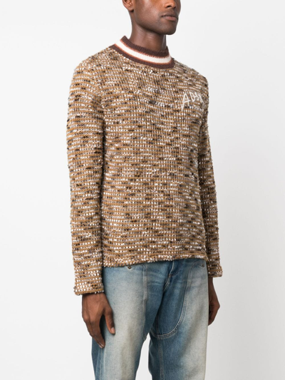 Shop Andersson Bell Logo-embroidered Mock-neck Jumper In Braun
