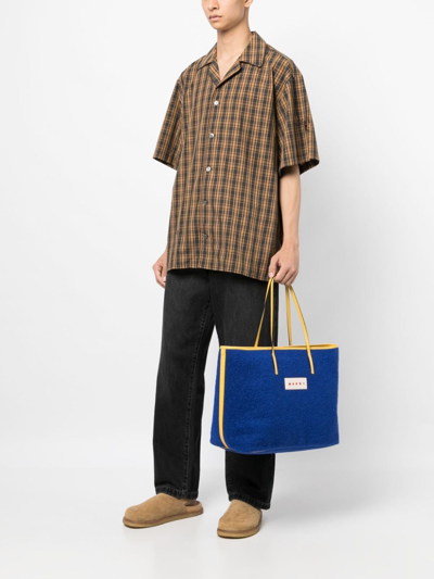 Janus Medium Reversible Tote Bag in Blue - Marni