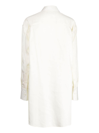 Shop Shang Xia Long-sleeved Buttoned Shirt In Weiss