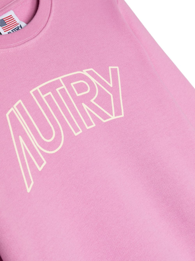 Shop Autry Logo-print Cotton Sweatshirt In Rosa