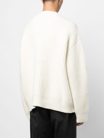 Shop Feng Chen Wang Ribbed Cut-out Cardigan In Weiss