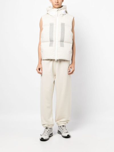 Shop Stone Island Logo-appliqué Cotton Track Pants In Nude