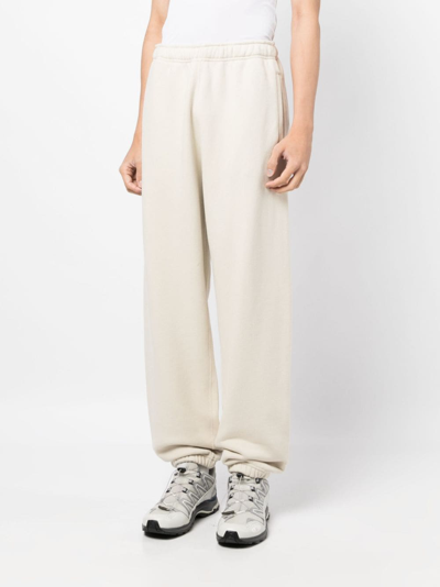 Stone Island Logo-appliqué Cotton Track Pants In Nude