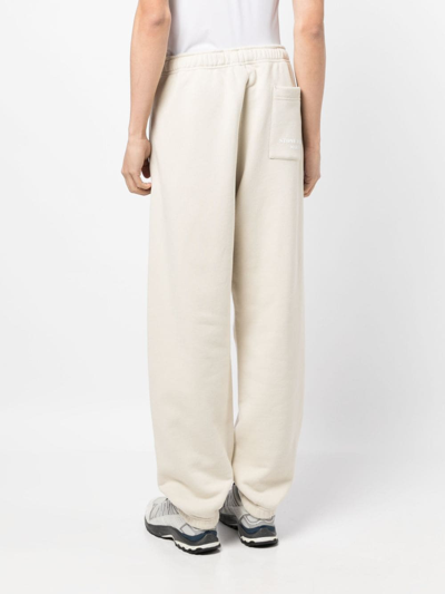 Shop Stone Island Logo-appliqué Cotton Track Pants In Nude