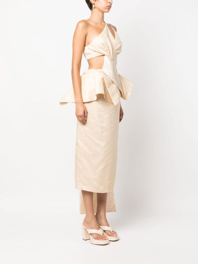 Shop Cult Gaia Maee Asymmetric-design Dress In Neutrals