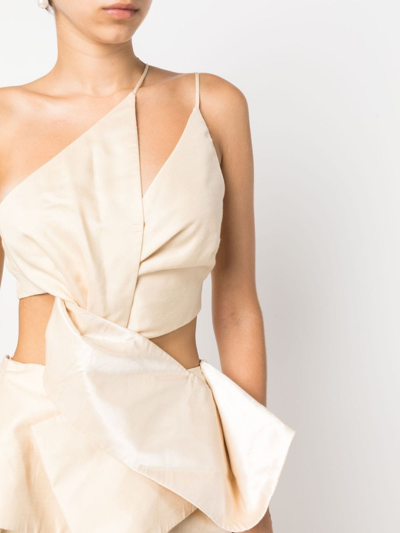 Shop Cult Gaia Maee Asymmetric-design Dress In Neutrals