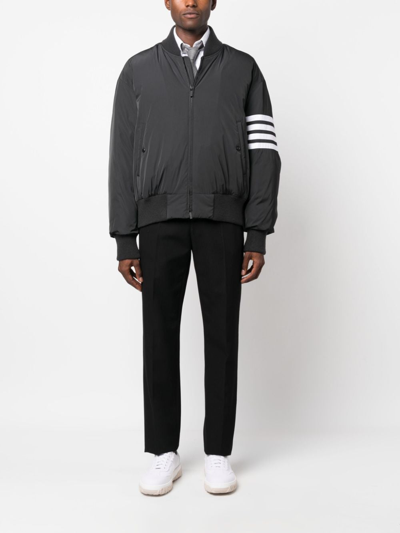 Thom Browne 4-bar Plain Weave Suiting Bomber Jacket In Schwarz